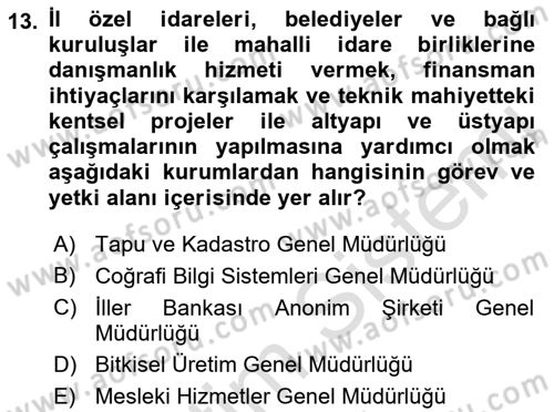 Afet Yönetimi 2 Dersi 2022 - 2023 Yılı Yaz Okulu Sınav Soruları 13. Soru