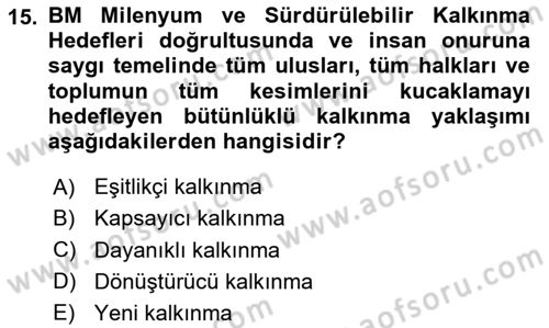 Afet Yönetimi 2 Dersi 2024 - 2025 Yılı (Final) Dönem Sonu Sınav Soruları 15. Soru