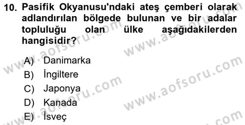 Afet Yönetimi 2 Dersi 2024 - 2025 Yılı Yaz Okulu Sınav Soruları 10. Soru