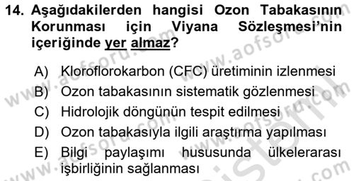 Afet Yönetimi 2 Dersi 2024 - 2025 Yılı Yaz Okulu Sınav Soruları 14. Soru