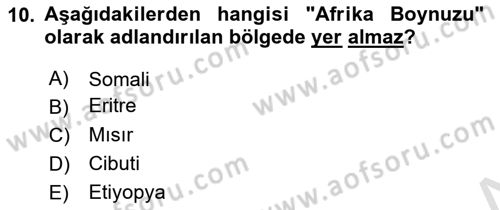 Afet Yönetimi 2 Dersi 2025 - 2026 Yılı (Final) Dönem Sonu Sınav Soruları 10. Soru