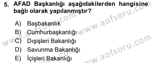 Arama Kurtarma Bilgisi ve Etik Değerler Dersi 2017 - 2018 Yılı (Vize) Ara Sınav Soruları 5. Soru