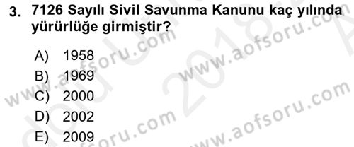 Arama Kurtarma Bilgisi ve Etik Değerler Dersi Ara Sınavı Deneme Sınav Soruları 3. Soru