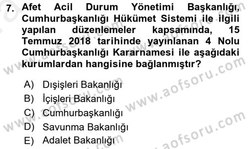 Arama Kurtarma Bilgisi ve Etik Değerler Dersi Ara Sınavı Deneme Sınav Soruları 7. Soru