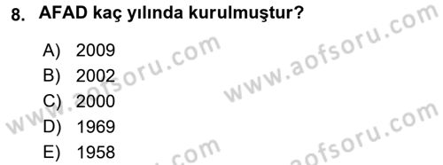 Arama Kurtarma Bilgisi ve Etik Değerler Dersi 2018 - 2019 Yılı (Vize) Ara Sınav Soruları 8. Soru