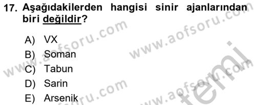 Arama Kurtarma Bilgisi ve Etik Değerler Dersi 2018 - 2019 Yılı Yaz Okulu Sınav Soruları 17. Soru