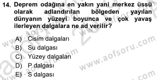 Arama Kurtarma Bilgisi ve Etik Değerler Dersi Ara Sınavı Deneme Sınav Soruları 14. Soru