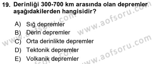 Arama Kurtarma Bilgisi ve Etik Değerler Dersi Ara Sınavı Deneme Sınav Soruları 19. Soru