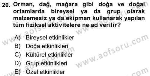 Arama Kurtarma Bilgisi ve Etik Değerler Dersi 2019 - 2020 Yılı (Vize) Ara Sınav Soruları 20. Soru