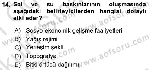 Arama Kurtarma Bilgisi ve Etik Değerler Dersi 2020 - 2021 Yılı Yaz Okulu Sınav Soruları 14. Soru
