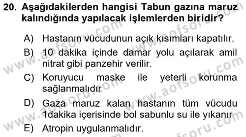 Arama Kurtarma Bilgisi ve Etik Değerler Dersi 2020 - 2021 Yılı Yaz Okulu Sınav Soruları 20. Soru