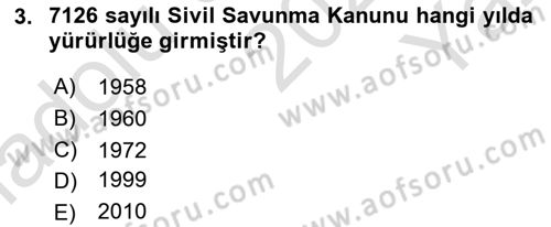 Arama Kurtarma Bilgisi ve Etik Değerler Dersi 2020 - 2021 Yılı Yaz Okulu Sınav Soruları 3. Soru