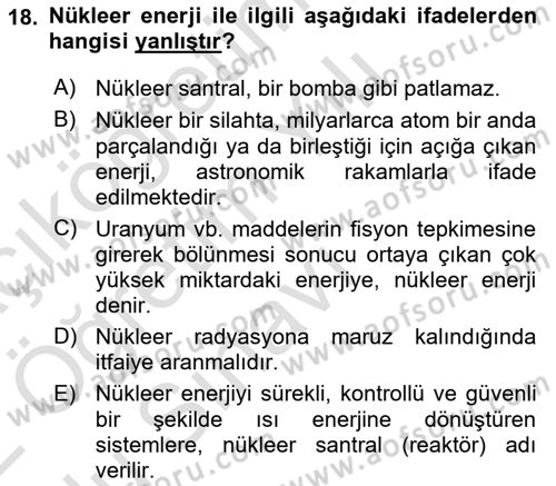 Arama Kurtarma Bilgisi ve Etik Değerler Dersi 2021 - 2022 Yılı Yaz Okulu Sınav Soruları 18. Soru