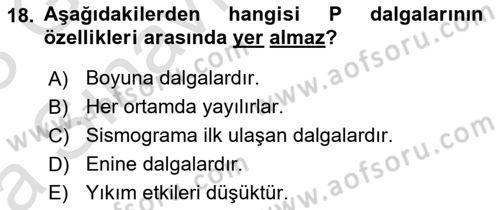 Arama Kurtarma Bilgisi ve Etik Değerler Dersi Ara Sınavı Deneme Sınav Soruları 18. Soru