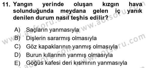 Arama Kurtarma Bilgisi ve Etik Değerler Dersi 2022 - 2023 Yılı Yaz Okulu Sınav Soruları 11. Soru