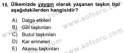 Arama Kurtarma Bilgisi ve Etik Değerler Dersi 2022 - 2023 Yılı Yaz Okulu Sınav Soruları 15. Soru