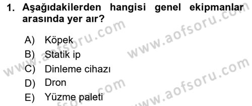 Arama Kurtarma Bilgisi ve Etik Değerler Dersi 2023 - 2024 Yılı Yaz Okulu Sınav Soruları 1. Soru