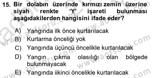 Arama Kurtarma Bilgisi ve Etik Değerler Dersi 2023 - 2024 Yılı Yaz Okulu Sınav Soruları 15. Soru