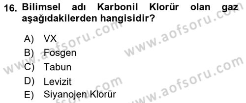 Arama Kurtarma Bilgisi ve Etik Değerler Dersi 2023 - 2024 Yılı Yaz Okulu Sınav Soruları 16. Soru