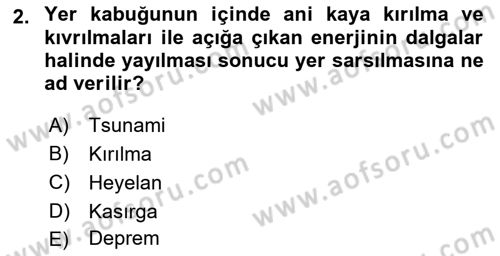 Arama Kurtarma Bilgisi ve Etik Değerler Dersi 2023 - 2024 Yılı Yaz Okulu Sınav Soruları 2. Soru