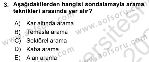 Arama Kurtarma Bilgisi ve Etik Değerler Dersi 2023 - 2024 Yılı Yaz Okulu Sınav Soruları 3. Soru