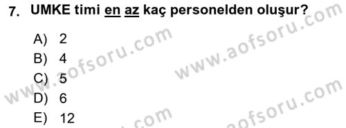 Arama Kurtarma Bilgisi ve Etik Değerler Dersi 2024 - 2025 Yılı (Vize) Ara Sınav Soruları 7. Soru