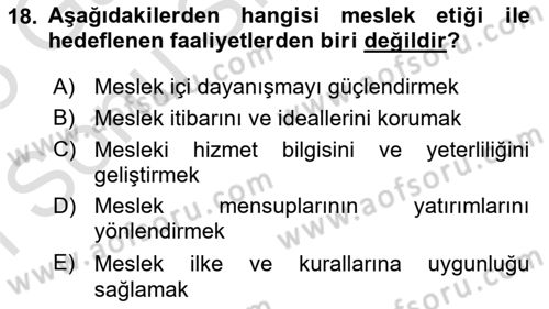 Arama Kurtarma Bilgisi ve Etik Değerler Dersi 2024 - 2025 Yılı (Final) Dönem Sonu Sınav Soruları 18. Soru