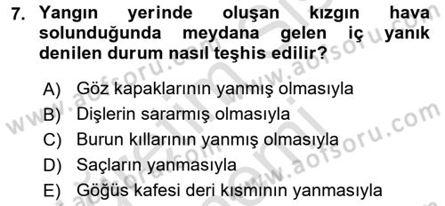 Arama Kurtarma Bilgisi ve Etik Değerler Dersi 2024 - 2025 Yılı (Final) Dönem Sonu Sınav Soruları 7. Soru