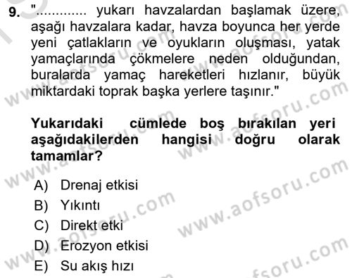 Arama Kurtarma Bilgisi ve Etik Değerler Dersi 2024 - 2025 Yılı (Final) Dönem Sonu Sınav Soruları 9. Soru