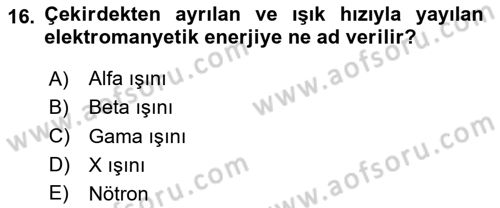 Arama Kurtarma Bilgisi ve Etik Değerler Dersi 2024 - 2025 Yılı Yaz Okulu Sınav Soruları 16. Soru