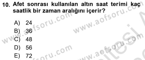 Arama Kurtarma Bilgisi ve Etik Değerler Dersi 2025 - 2026 Yılı (Vize) Ara Sınav Soruları 10. Soru