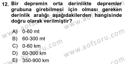 Arama Kurtarma Bilgisi ve Etik Değerler Dersi 2025 - 2026 Yılı (Vize) Ara Sınav Soruları 12. Soru