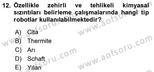 Arama Kurtarma Bilgisi ve Etik Değerler Dersi 2025 - 2026 Yılı Yaz Okulu Sınav Soruları 12. Soru