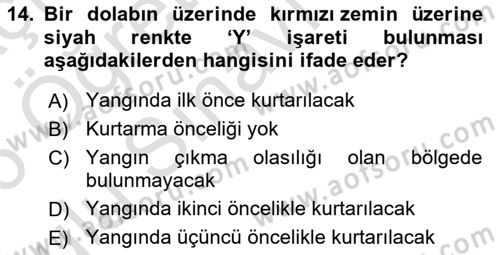 Arama Kurtarma Bilgisi ve Etik Değerler Dersi 2025 - 2026 Yılı Yaz Okulu Sınav Soruları 14. Soru