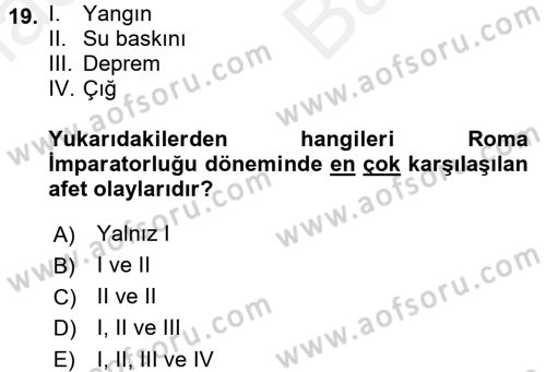 Afet Senaryosu ve Tatbikatlar Dersi 2017 - 2018 Yılı (Vize) Ara Sınav Soruları 19. Soru