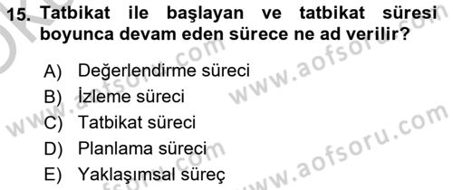 Afet Senaryosu ve Tatbikatlar Dersi 2018 - 2019 Yılı Yaz Okulu Sınav Soruları 15. Soru