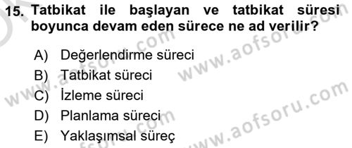 Afet Senaryosu ve Tatbikatlar Dersi 2021 - 2022 Yılı Yaz Okulu Sınav Soruları 15. Soru