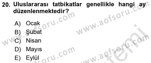 Afet Senaryosu ve Tatbikatlar Dersi 2021 - 2022 Yılı Yaz Okulu Sınav Soruları 20. Soru
