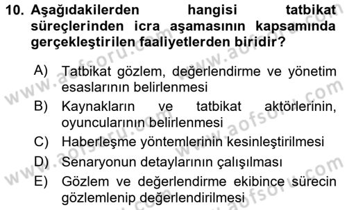 Afet Senaryosu ve Tatbikatlar Dersi 2025 - 2026 Yılı (Final) Dönem Sonu Sınav Soruları 10. Soru