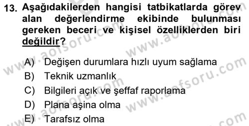 Afet Senaryosu ve Tatbikatlar Dersi 2025 - 2026 Yılı (Final) Dönem Sonu Sınav Soruları 13. Soru