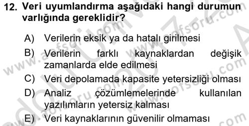 Kent, Planlama ve Afet Risk Yönetimi Dersi Ara Sınavı Deneme Sınav Soruları 12. Soru