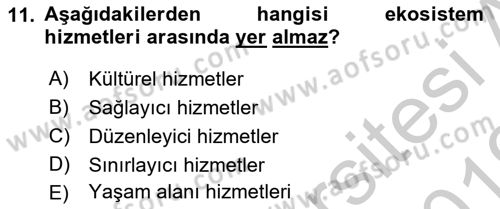 Kent, Planlama ve Afet Risk Yönetimi Dersi 2018 - 2019 Yılı Yaz Okulu Sınav Soruları 11. Soru