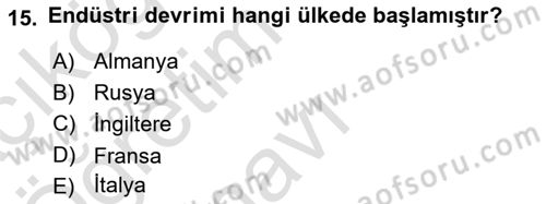 Kent, Planlama ve Afet Risk Yönetimi Dersi 2020 - 2021 Yılı Yaz Okulu Sınav Soruları 15. Soru