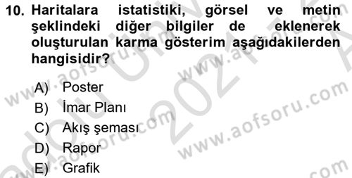 Kent, Planlama ve Afet Risk Yönetimi Dersi Ara Sınavı Deneme Sınav Soruları 10. Soru