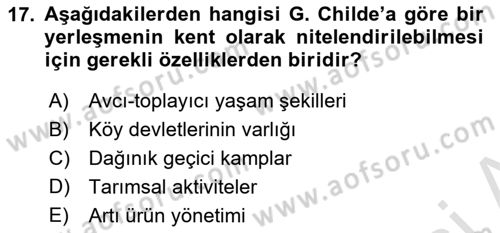 Kent, Planlama ve Afet Risk Yönetimi Dersi 2021 - 2022 Yılı (Vize) Ara Sınav Soruları 17. Soru