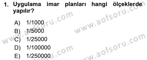 Kent, Planlama ve Afet Risk Yönetimi Dersi Ara Sınavı Deneme Sınav Soruları 1. Soru