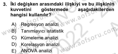 Kent, Planlama ve Afet Risk Yönetimi Dersi Ara Sınavı Deneme Sınav Soruları 3. Soru