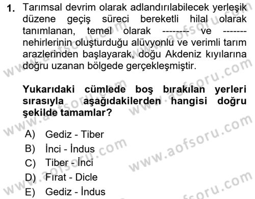 Kent, Planlama ve Afet Risk Yönetimi Dersi 2022 - 2023 Yılı Yaz Okulu Sınav Soruları 1. Soru