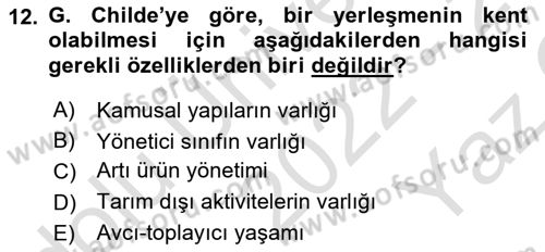 Kent, Planlama ve Afet Risk Yönetimi Dersi 2022 - 2023 Yılı Yaz Okulu Sınav Soruları 12. Soru