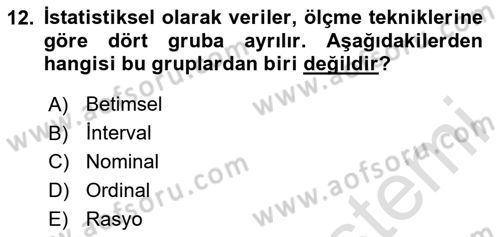 Kent, Planlama ve Afet Risk Yönetimi Dersi Ara Sınavı Deneme Sınav Soruları 12. Soru